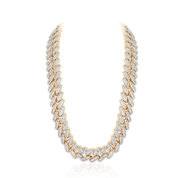 Yellow Gold & Diamond Cuban Link Baguette Chain