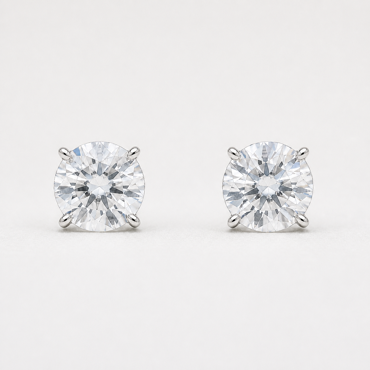0.90 CTW lab-grown diamond stud earrings in 14K white gold