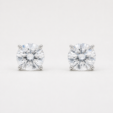 0.90 CTW lab-grown diamond stud earrings in 14K white gold