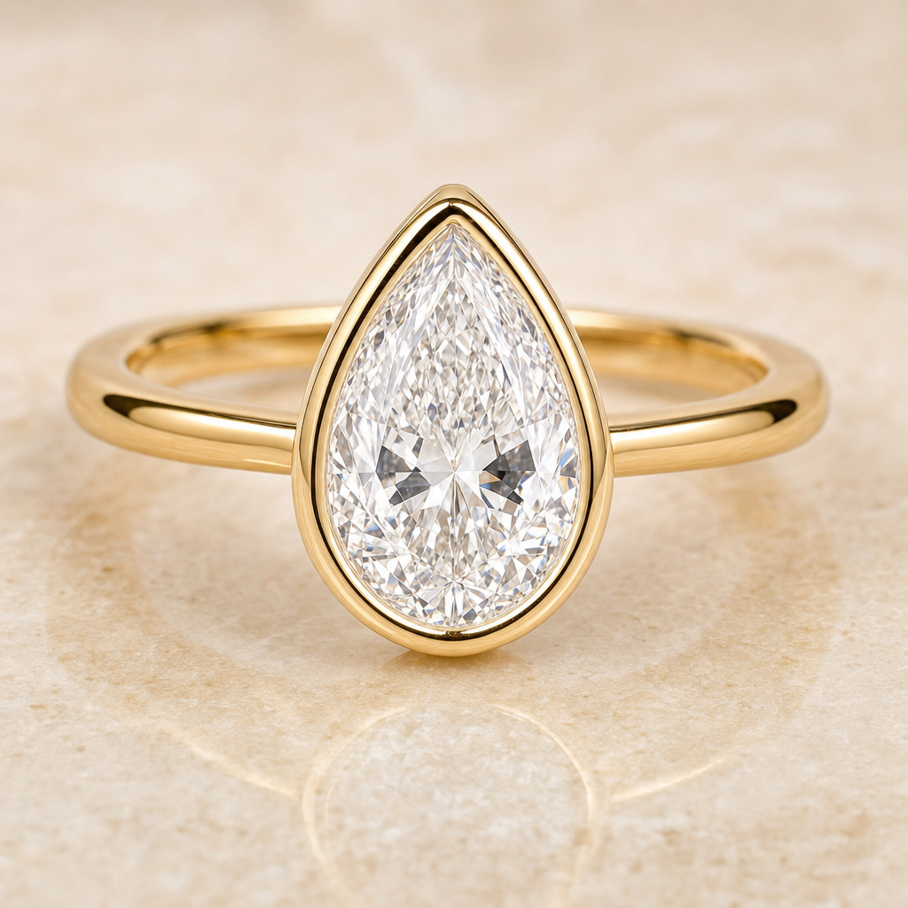 Pear Bezel-Set Ring - image 3 - 1Luxury Miami