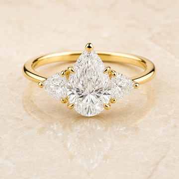 Pear three-stone diamond engagement ring setting – 1Luxury Miami