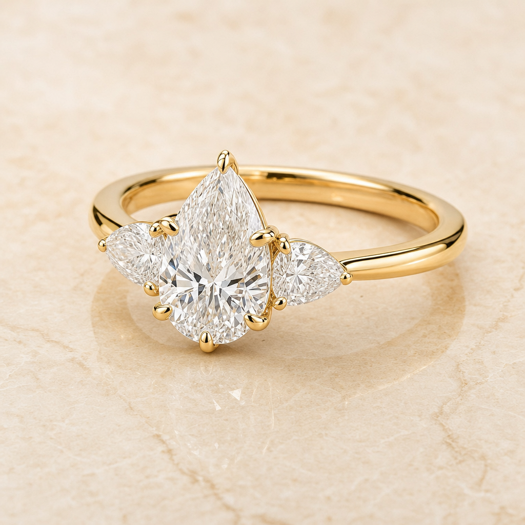 Pear Three-Stone Ring - image 2 - 1Luxury Miami