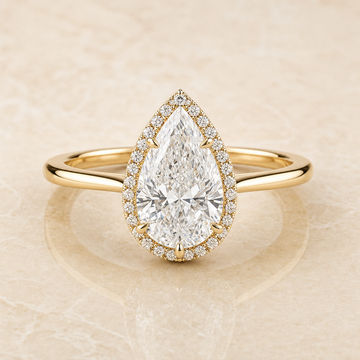 Pear cathedral pavé diamond engagement ring setting – 1Luxury Miami