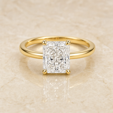 Radiant classic solitaire diamond engagement ring setting – 1Luxury Miami