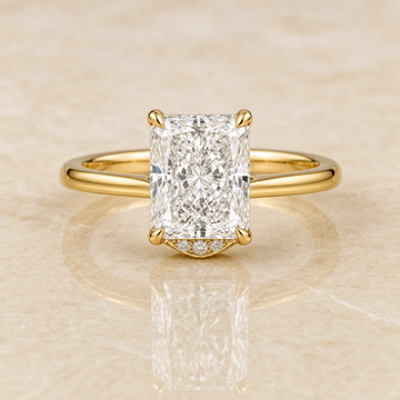 Radiant hidden halo diamond engagement ring setting – 1Luxury Miami