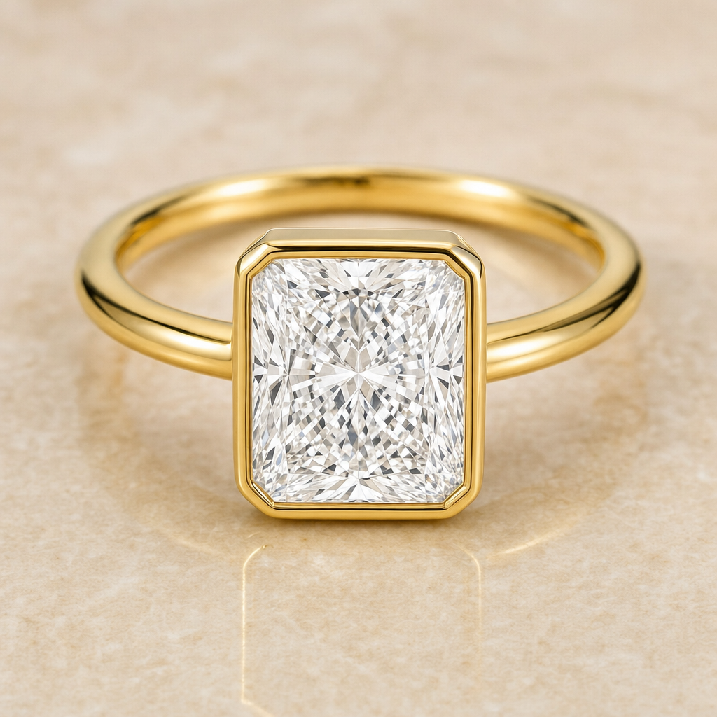 Radiant Bezel-Set Ring - image 3 - 1Luxury Miami