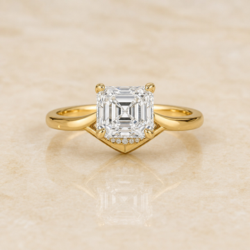 Asscher hidden halo diamond engagement ring setting – 1Luxury Miami