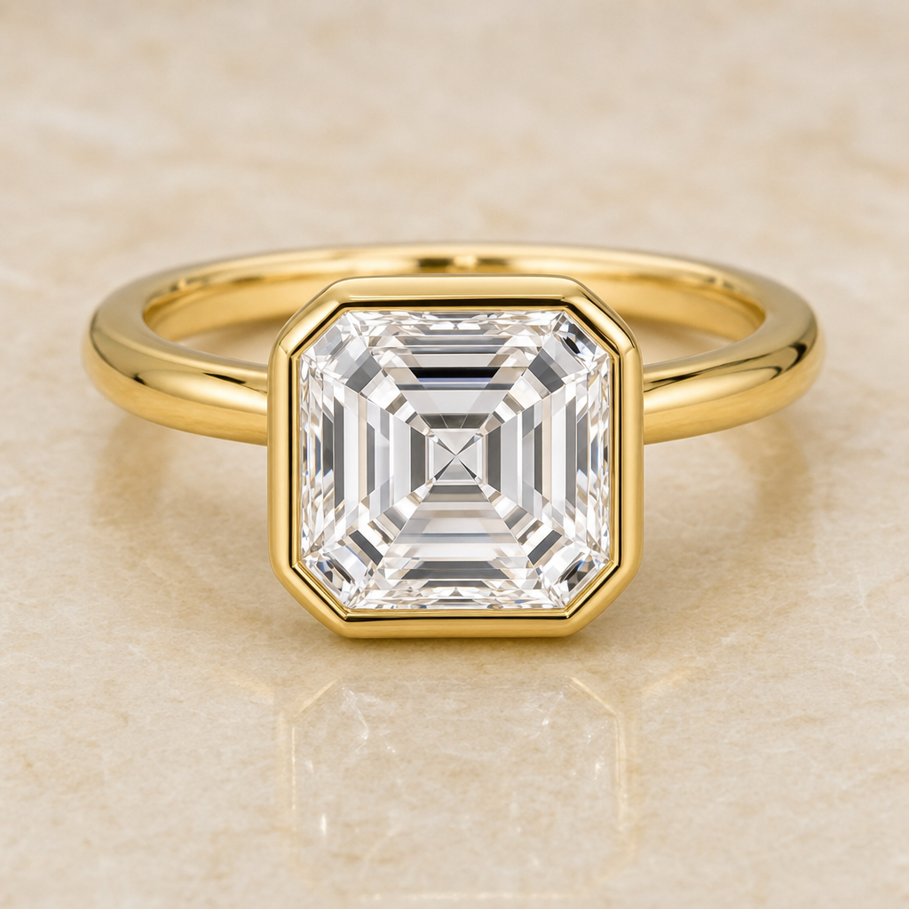 Asscher Bezel-Set Ring - image 3 - 1Luxury Miami