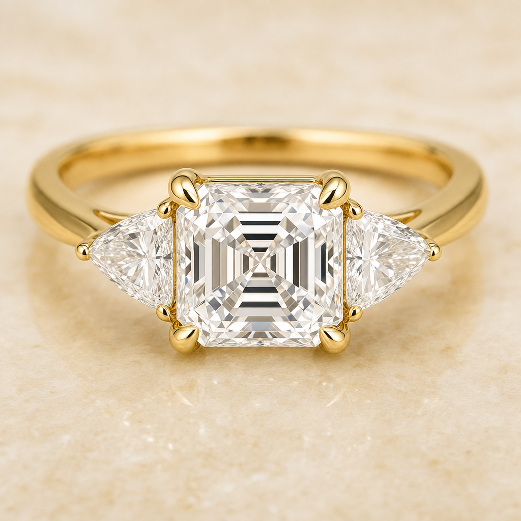 Asscher Three-Stone Ring - image 3 - 1Luxury Miami