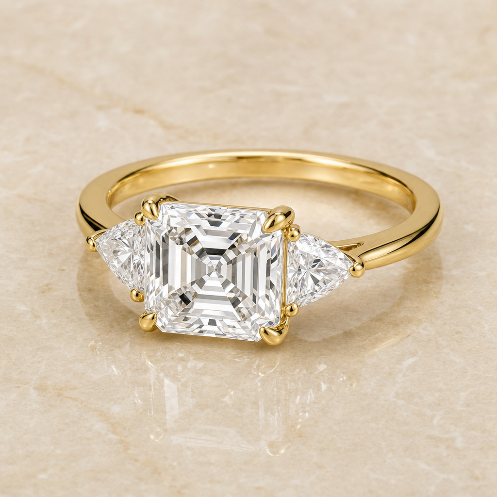 Asscher Three-Stone Ring - image 2 - 1Luxury Miami