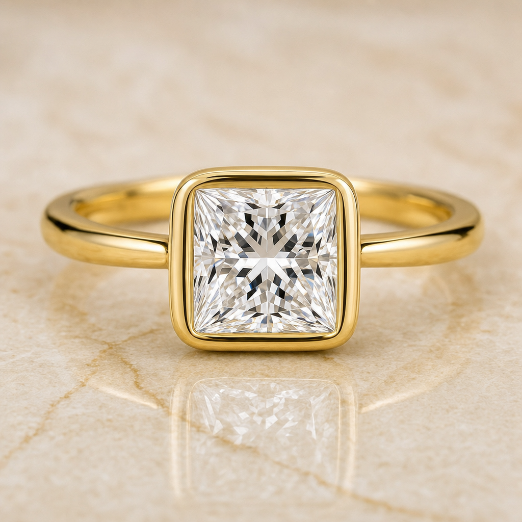 Princess Bezel-Set Ring - image 3 - 1Luxury Miami
