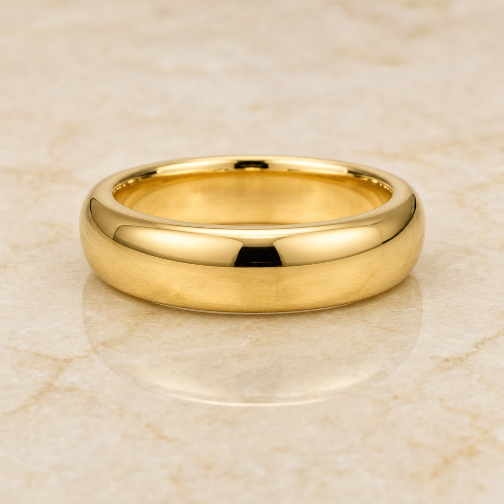 Wide Domed Gold Band - main - 1Luxury Miami