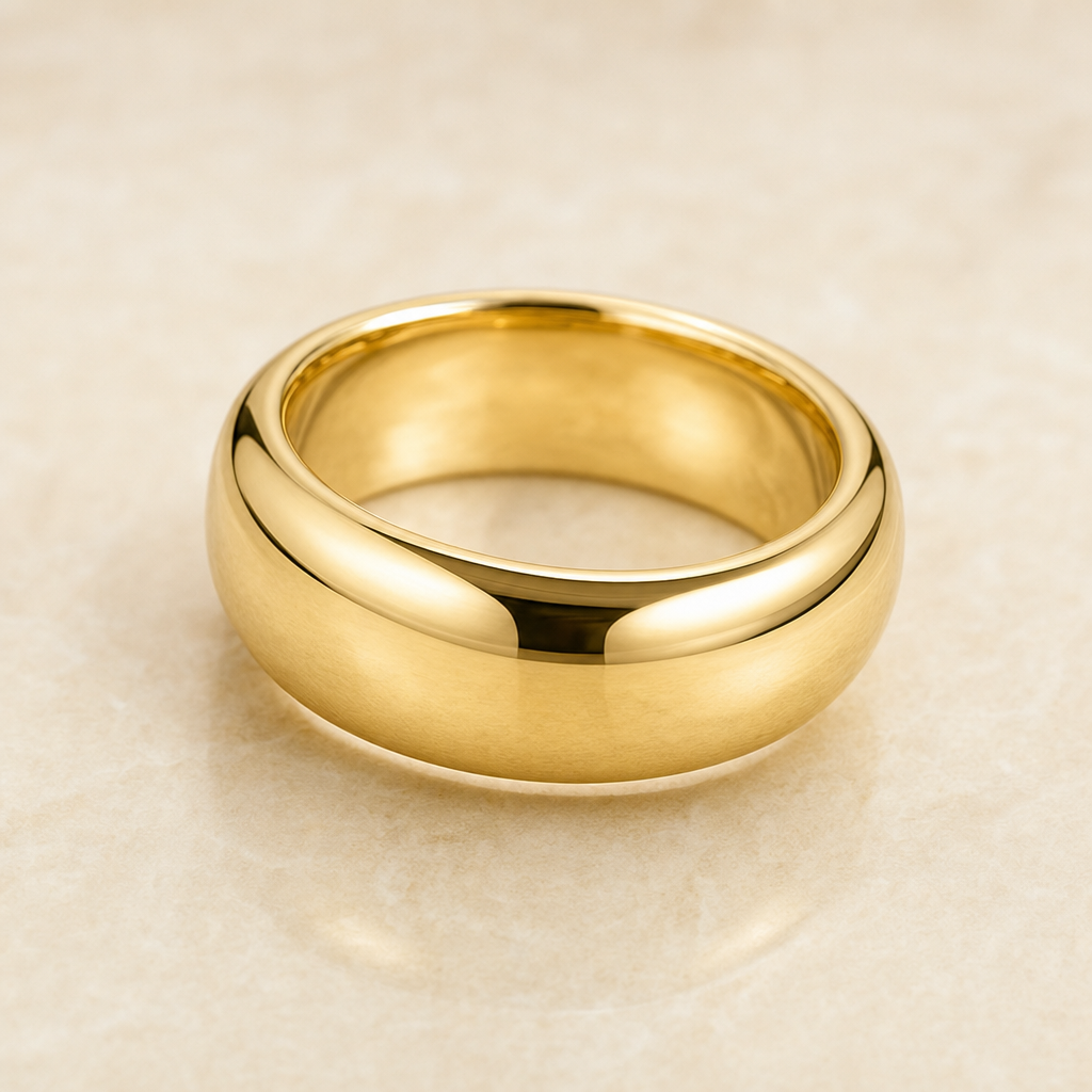 Wide Domed Gold Band - main - 1Luxury Miami