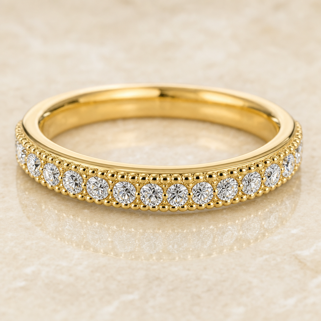 Milgrain Vintage Diamond Band - image 3 - 1Luxury Miami