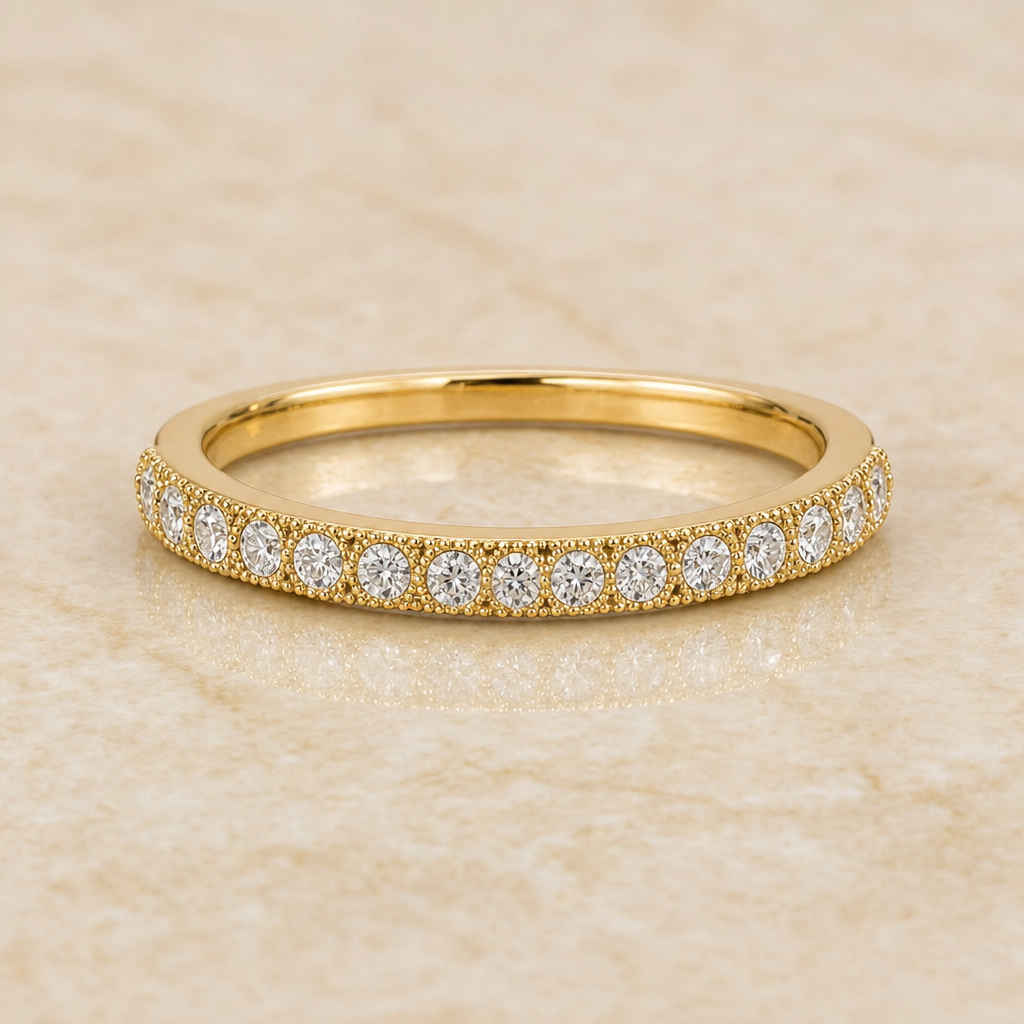 Milgrain Vintage Diamond Band - main - 1Luxury Miami