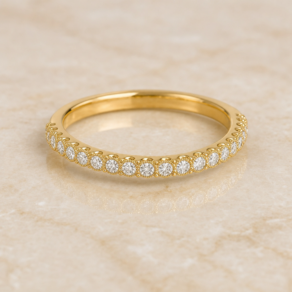 Milgrain Vintage Diamond Band - image 2 - 1Luxury Miami