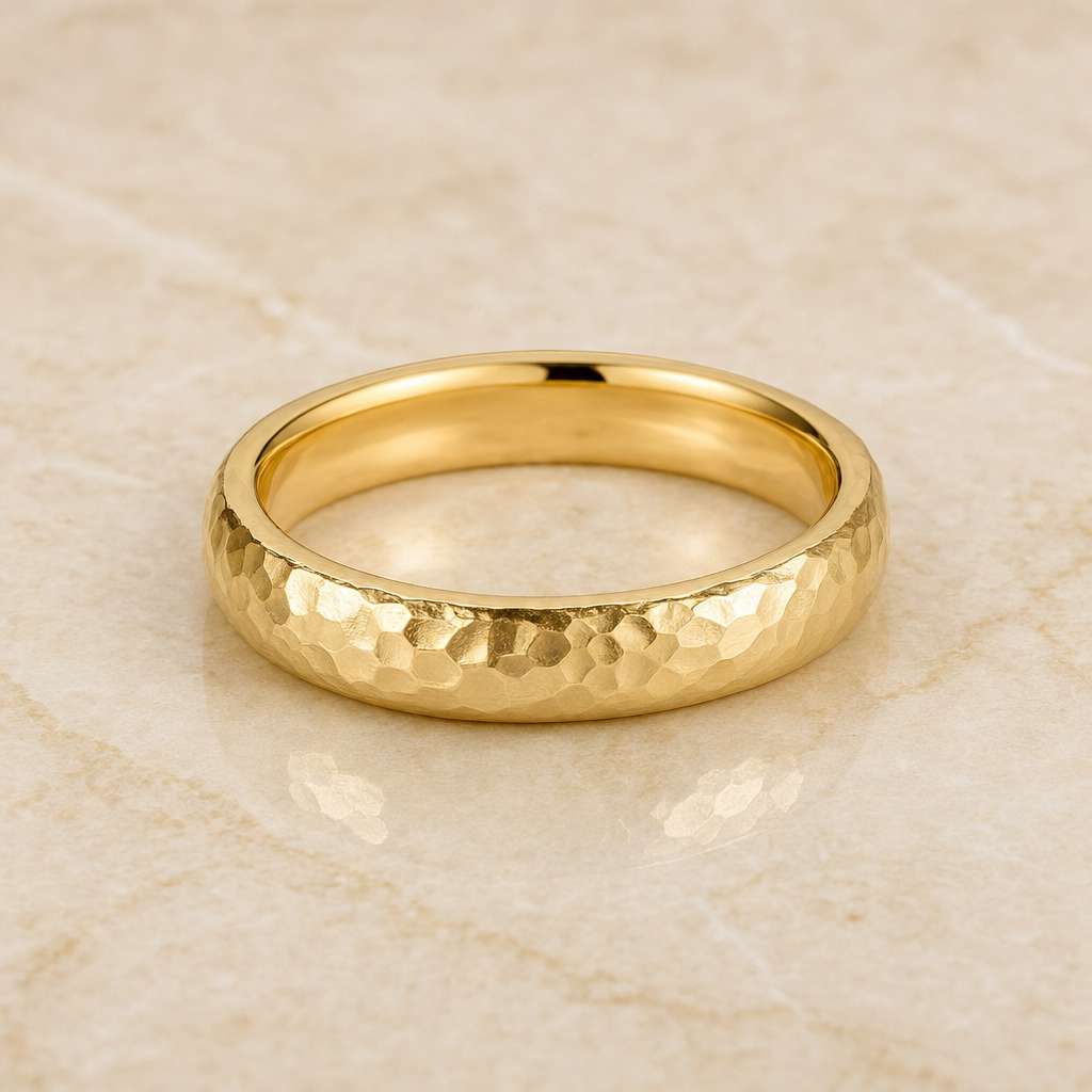 Textured Hammered Gold Band - image 2 - 1Luxury Miami