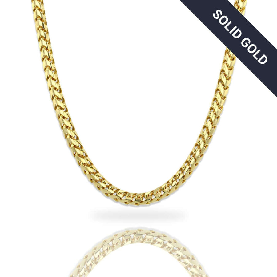Franco Chain- 1.8mm-6.5mm Solid Yellow Gold