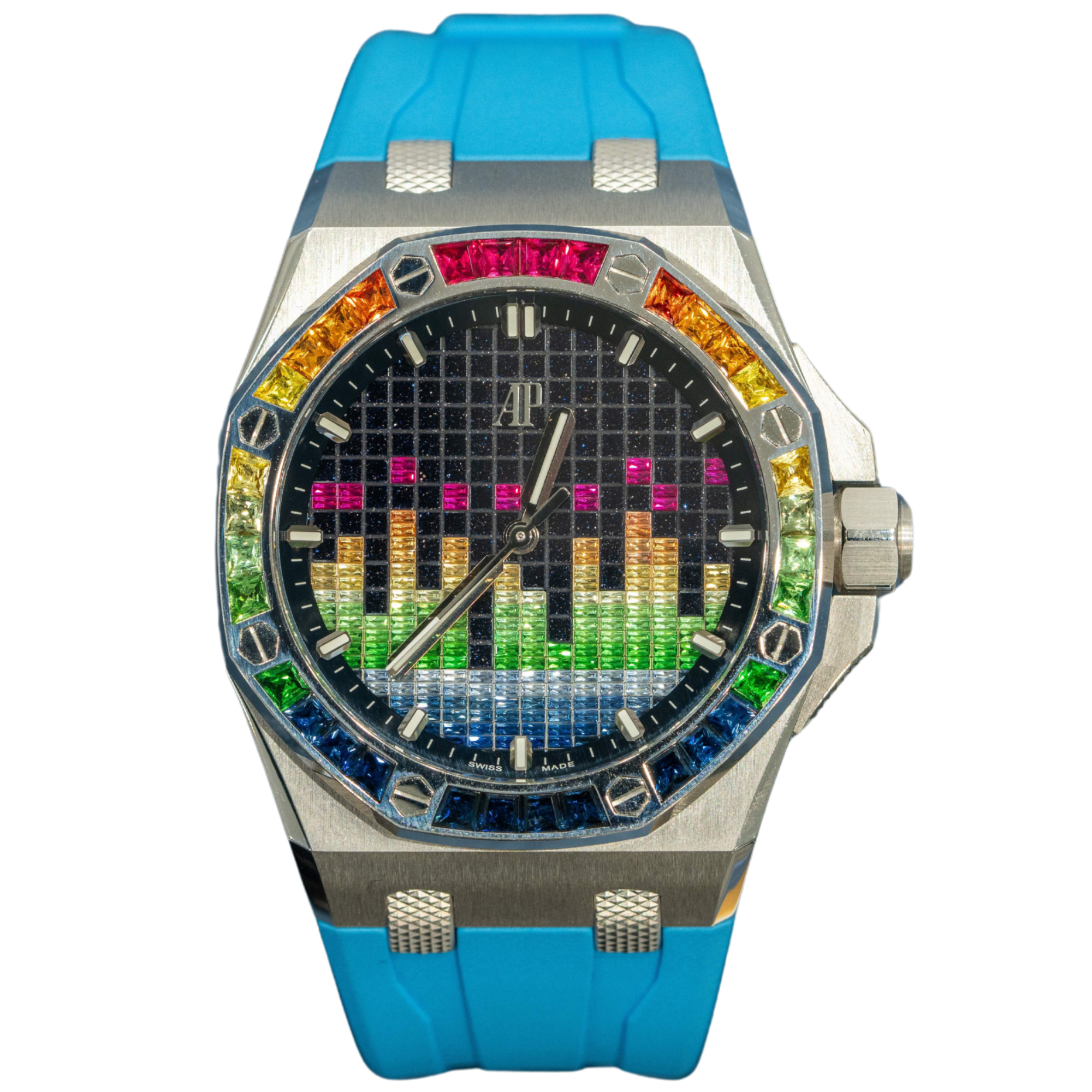 Audemars Piguet Royal Oak Offshore Ref. 15601BC.YY.D343CA.01 White Gold Full Rainbow Factory Set Music Edition