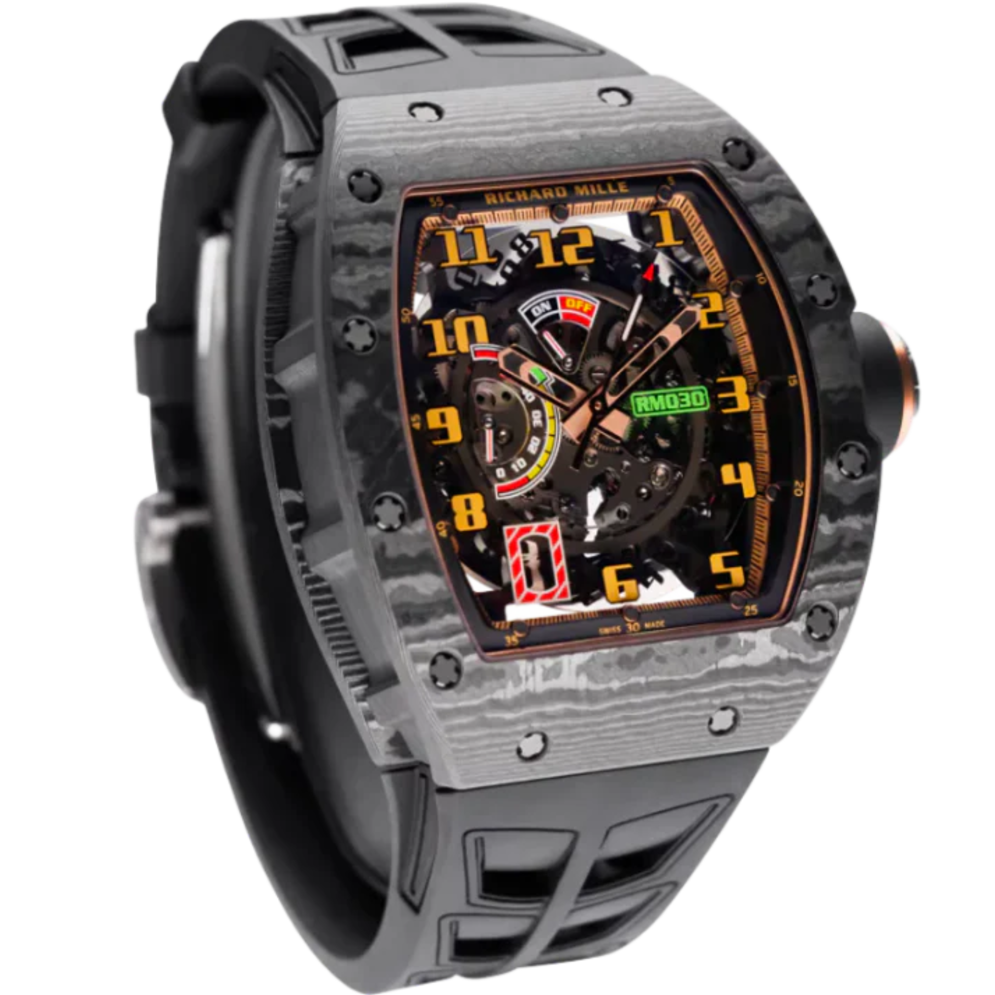 RM 030 Carbon Ultimate Limited Edition Automatic Black Rubber Strap Titanium Bezel