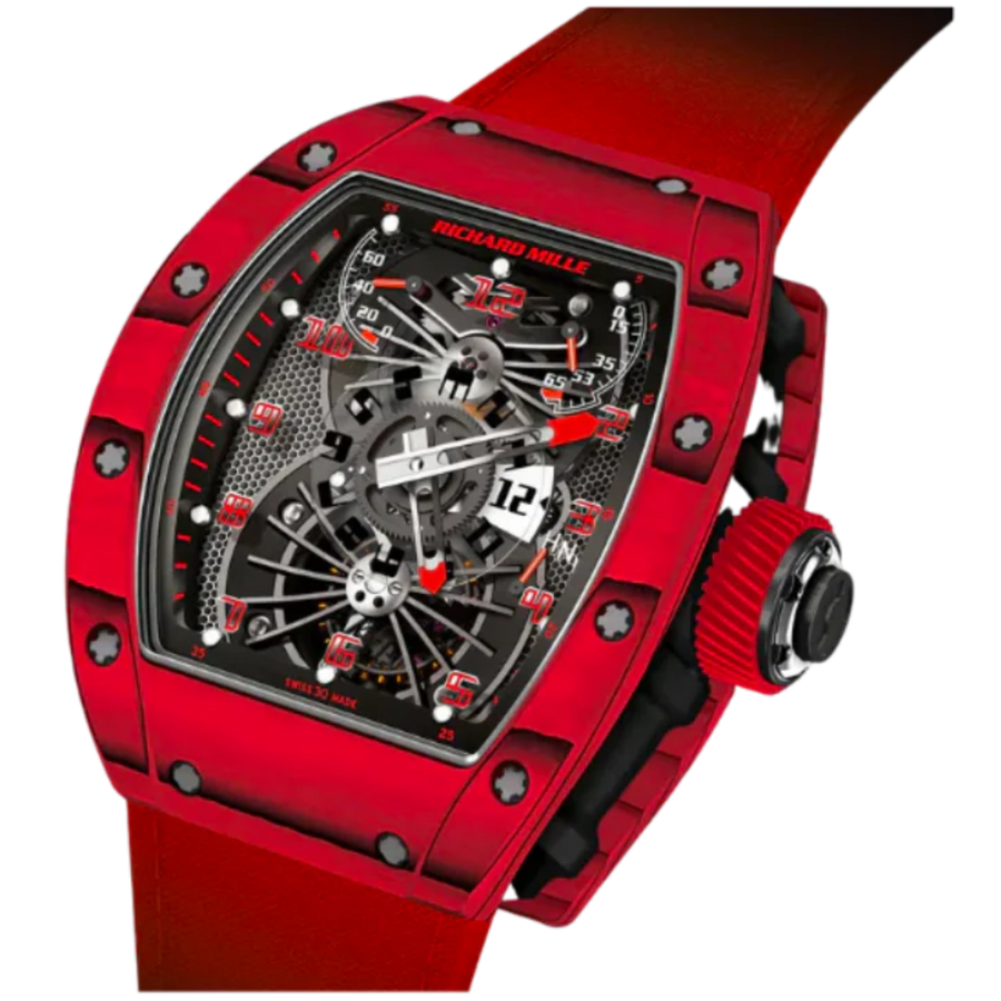 Richard Mille RM 022 Carbon TPT Diamond-Set Rubber Strap luxury watch at 1Luxury Miami