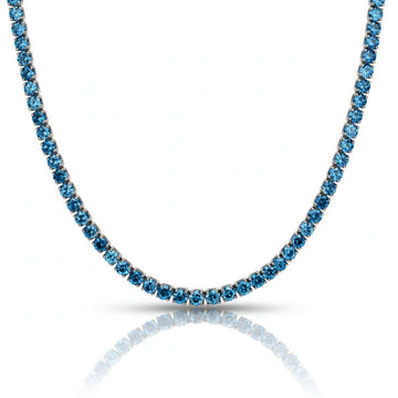 Blue Moissanite Tennis Chain Chain - 10mm