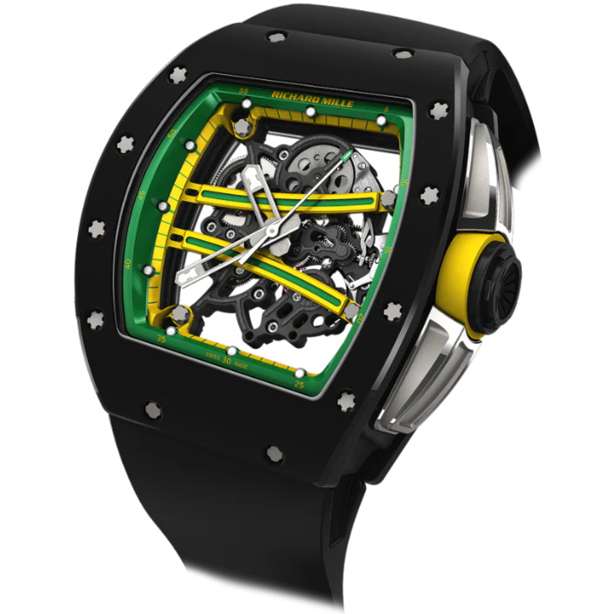 RM 061 Yohan Blake "The Beast 2" Manual Winding Black Rubber Strap Carbon Case