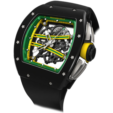 RM 061 Yohan Blake "The Beast 2" Manual Winding Black Rubber Strap Carbon Case
