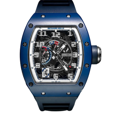RM 030 Blue Ceremic EMEA Limited Edition Automatic Rubber Strap Ceramic Case