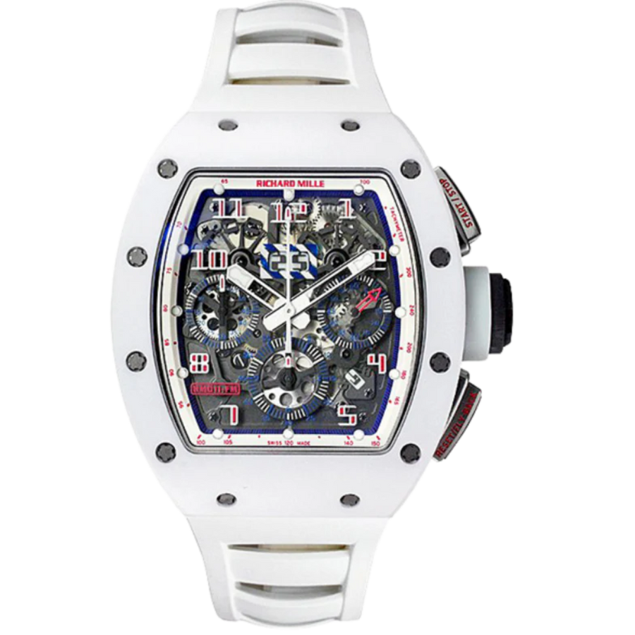Richard Mille RM 011 Ceramic Carbon TPT Diamond-Set Rubber Strap luxury watch at 1Luxury Miami