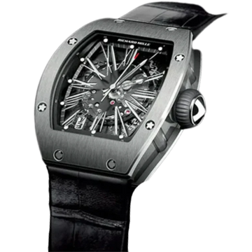 RM 023 Automatic Black Rubber Strap Titanium Case