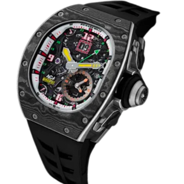 Rm 62-01 Manual Winding Tourbillon Vibrating Alarm ACJ Rubber Strap Titanium and Carbon Case