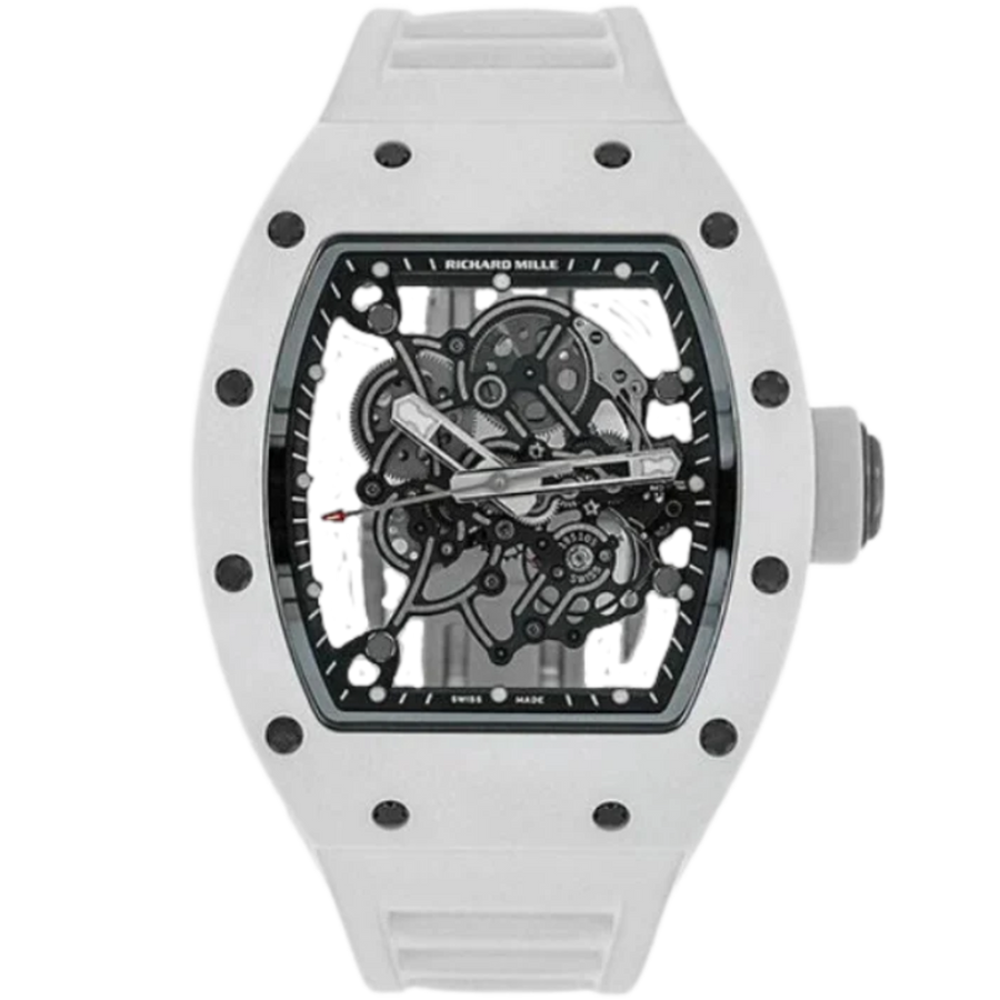 Richard Mille RM 055 Ceramic Diamond-Set Rubber Strap luxury watch at 1Luxury Miami
