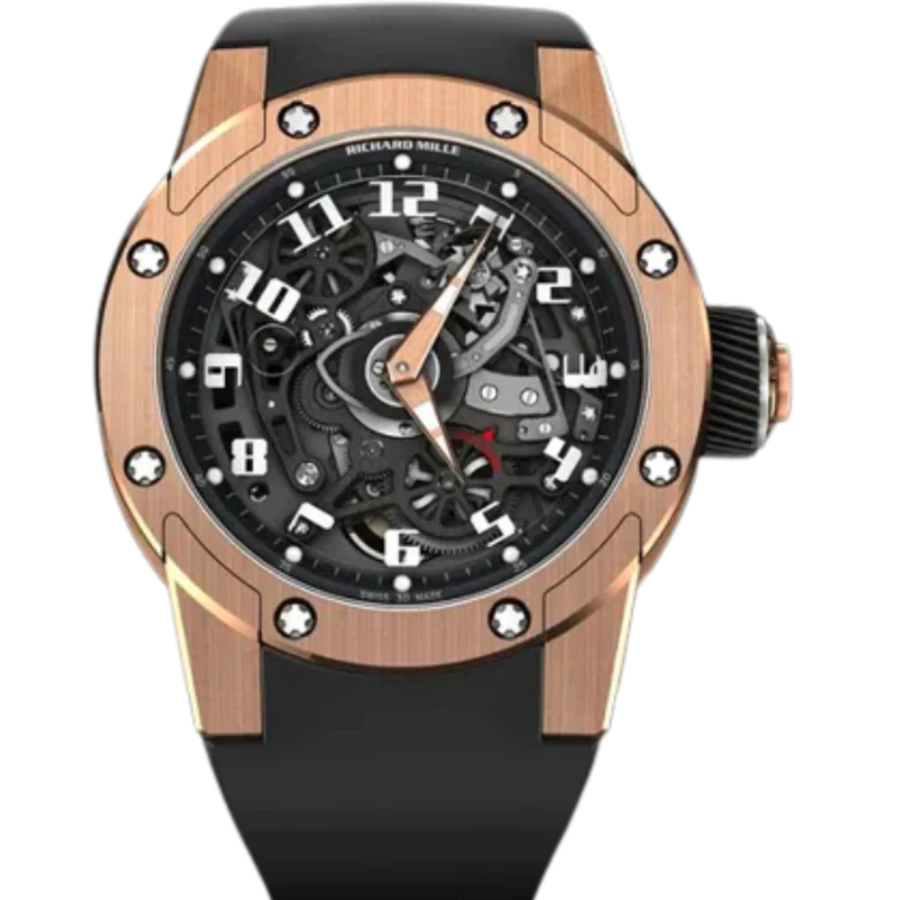 Richard Mille RM 63-01 Rose Gold Diamond-Set Rubber Strap luxury watch at 1Luxury Miami