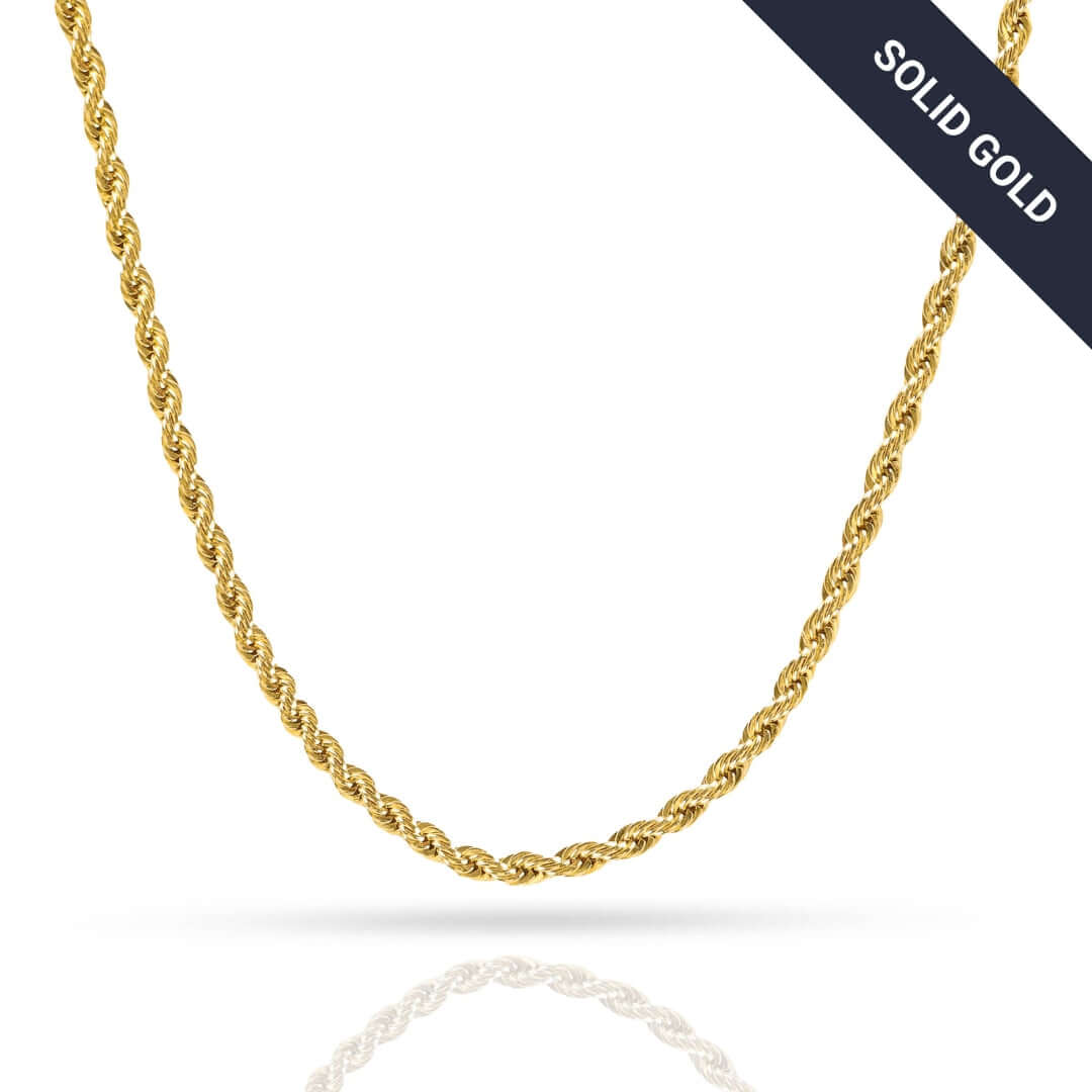 Rope Chain 2.5mm – 14K Solid Gold