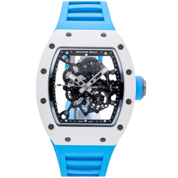 RM 055 Bubba Watson Japan Edition Rubber Strap White Dial White Ceramic Case