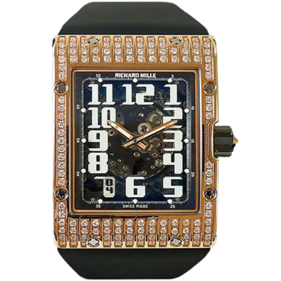 Richard Mille RM 016 Rose Gold Diamond-Set Rubber Strap luxury watch at 1Luxury Miami