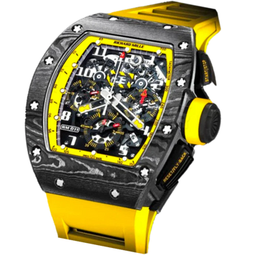 RM 011 Felipe Massa Yellow Storm Rubber Strap Carbon Fiber Case