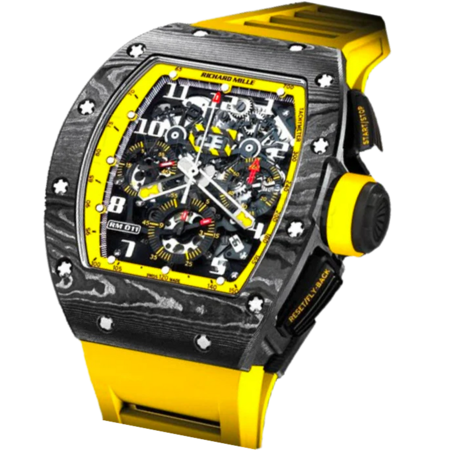 Richard Mille RM 011 Carbon TPT Diamond-Set Rubber Strap luxury watch at 1Luxury Miami