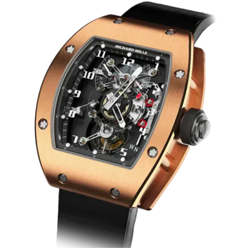 RM 003-V1 Tourbillon Dual Time Zone Rubber Strap Rose Gold Case
