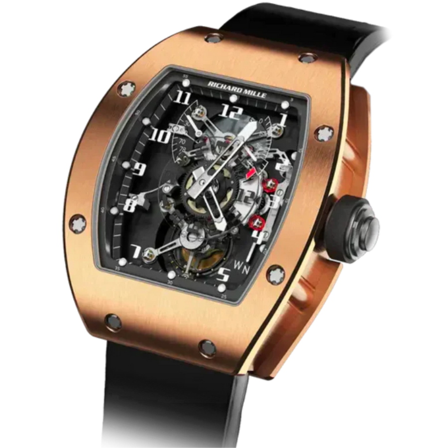 Richard Mille RM 003 Rose Gold Diamond-Set Rubber Strap luxury watch at 1Luxury Miami