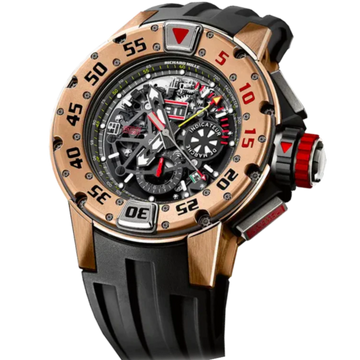 RM 032 Automatic Winding Flyback Chronograph Rubber Strap Rose Gold Case