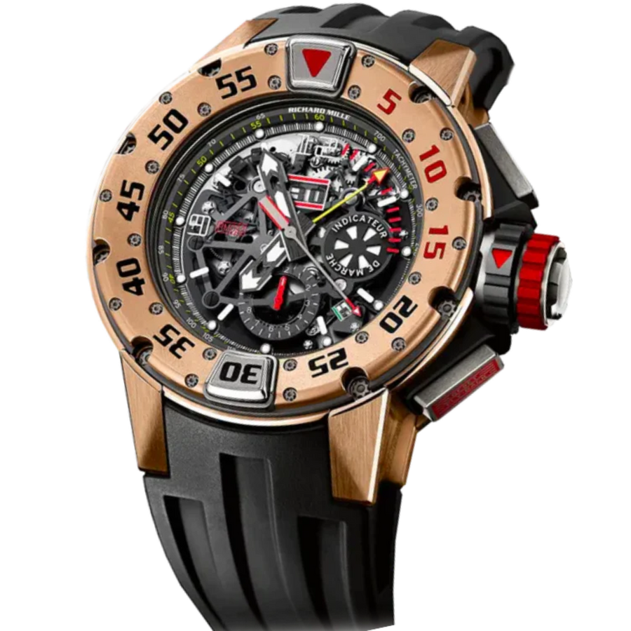 Richard Mille RM 032 Rose Gold Diamond-Set Rubber Strap luxury watch at 1Luxury Miami