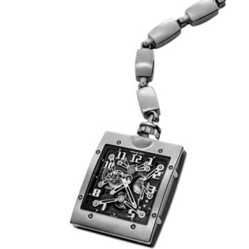 RM 020 Manual Winding Tourbillon Pocket Watch Titanium Chain Rectangular Titanium Case