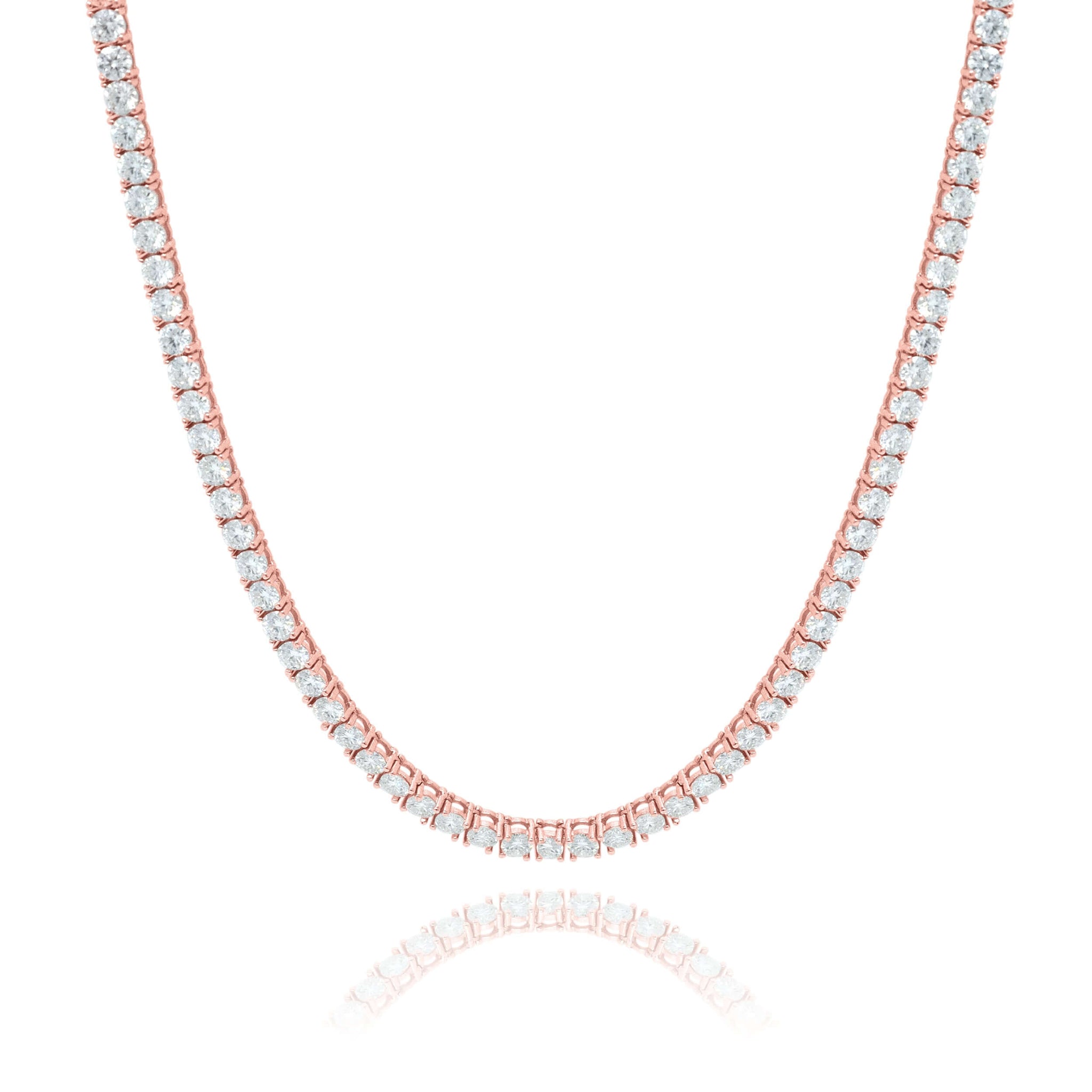 Rose Gold Moissanite Tennis Chain- 8mm