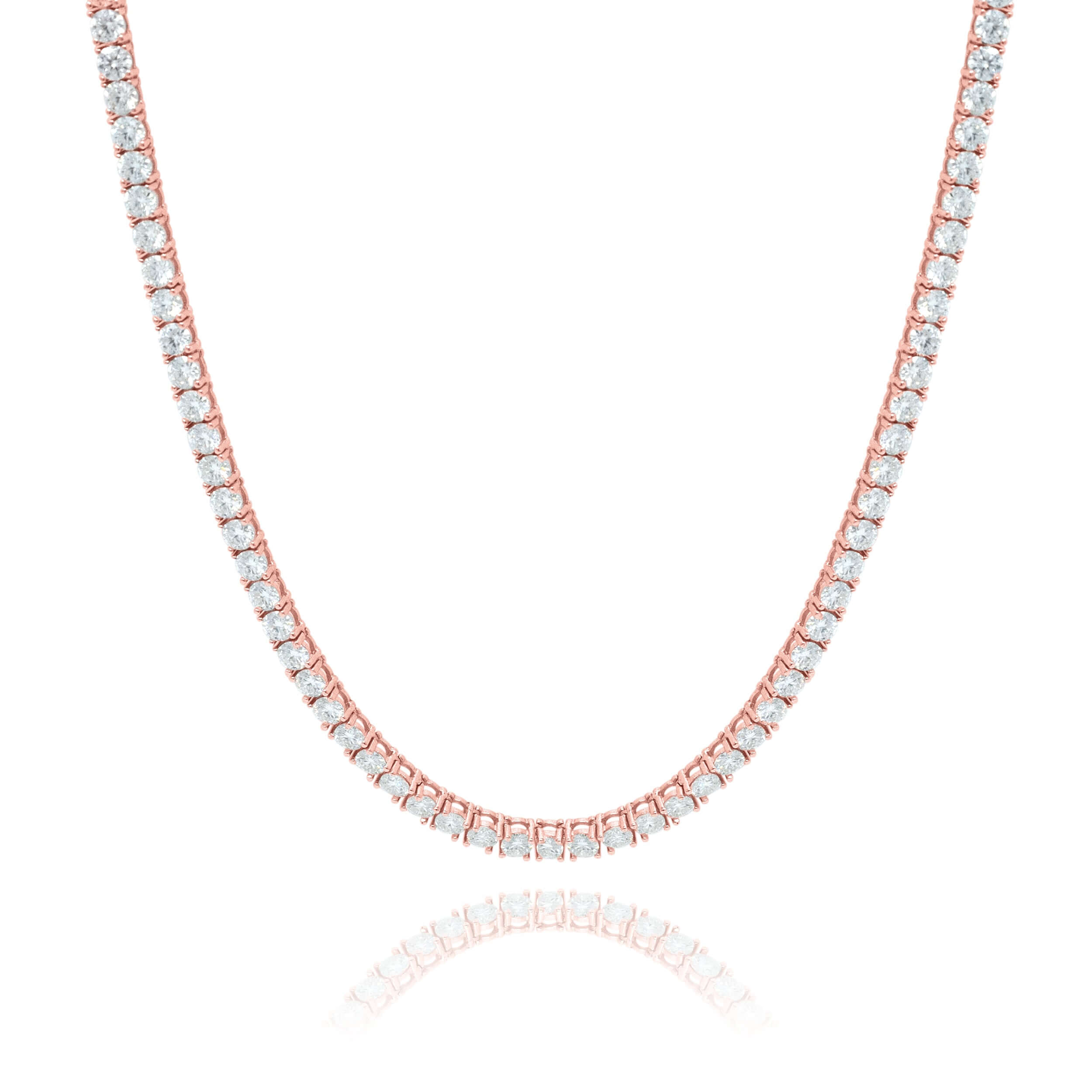 Rose Gold Moissanite Tennis Chain- 8mm