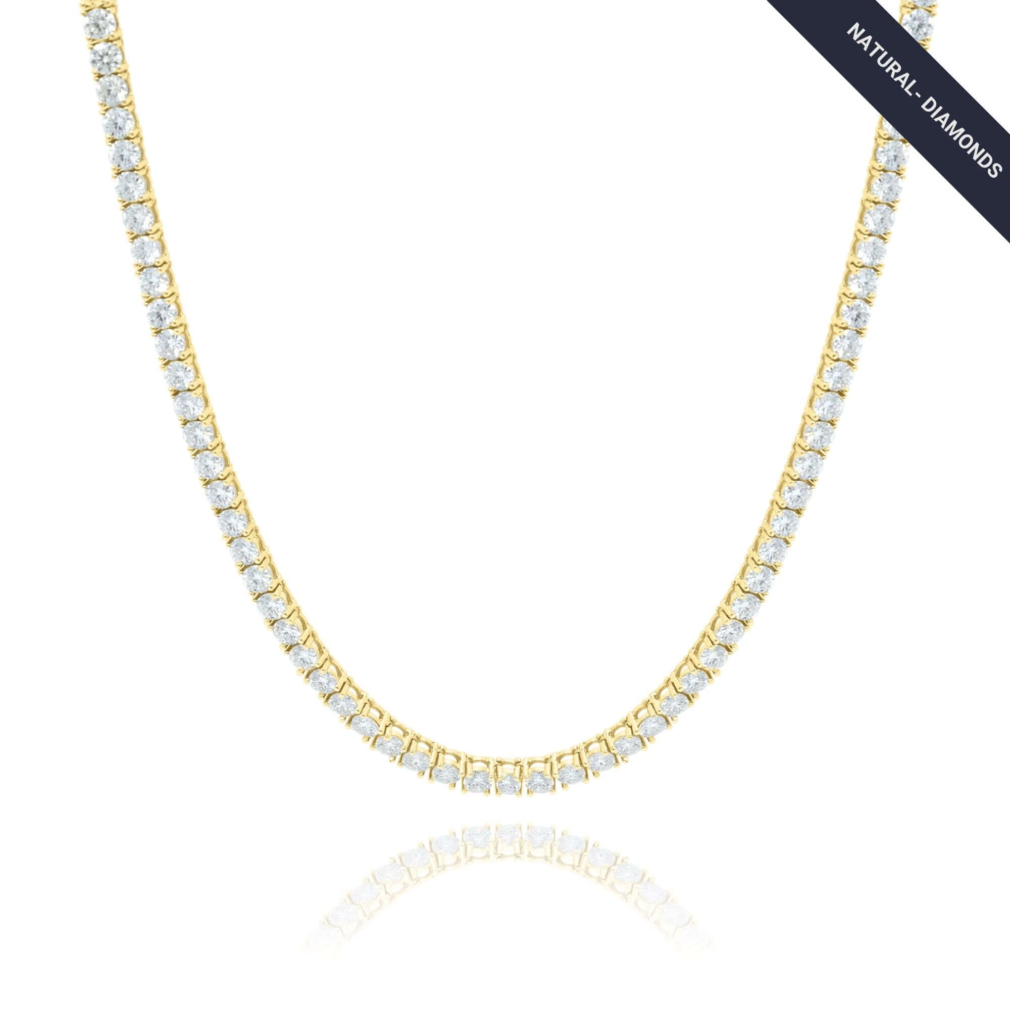 Tennis Chain – 14K Gold Natural Diamond