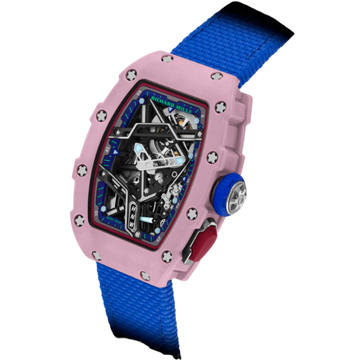 RM 07-04 Automatic Winding Sport Yuliya Levchenko Mauve Quartz Velcro Strap Skeleton Dial Mauve Quartz Case