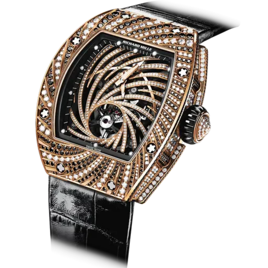 Richard Mille RM 51-02 Rose Gold Diamond-Set Leather Strap luxury watch at 1Luxury Miami