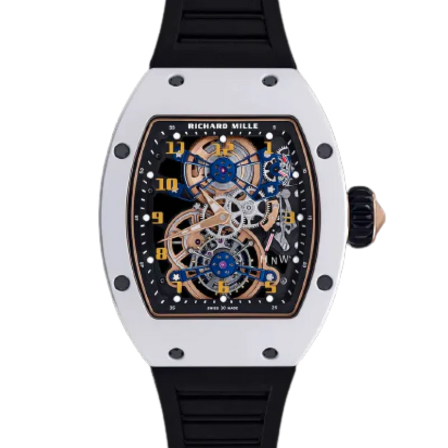 Richard Mille RM 17-02 Ceramic Diamond-Set Skeleton Dial Rubber Strap luxury watch at 1Luxury Miami